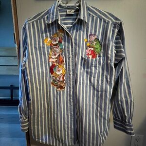 Vintage Disney Button Up - Ladies Medium - Snow White and the Seven Dwarfs